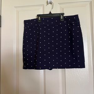 Navy Skort with White Polka Dots